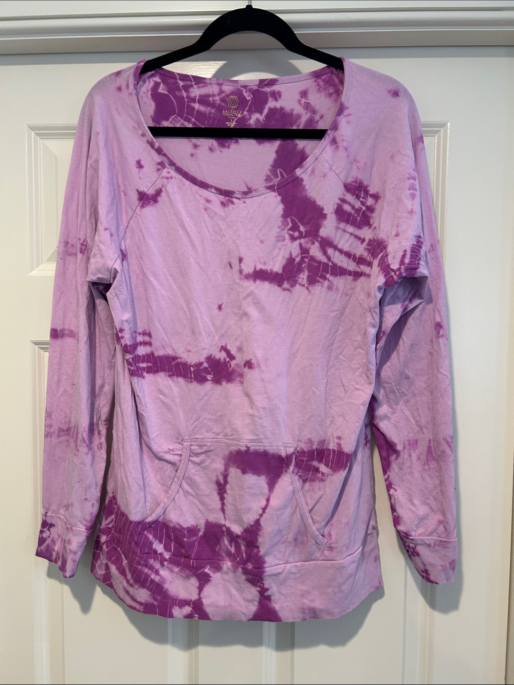 Maeve Lilac & Violet Tie-Dye Scoop Neck Pullover